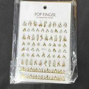 5 new packs of flames Gold silver red white black Flame Nail Stickers all new